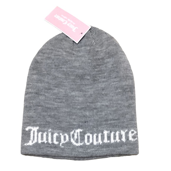 🆕🔥JUICY COUTURE SUPER CUTE PULLOVER FITTED BEANIE GRAY&JC IN WHITE WRITING!! - Picture 2 of 6